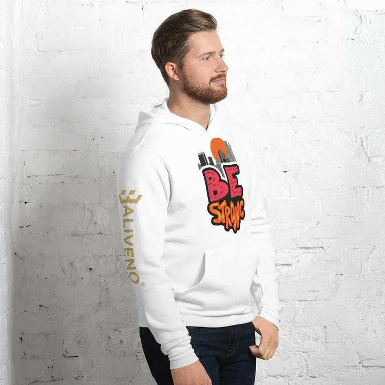 Be Strong hoodieBe Strong hoodieStay motivated and comfortable all year round in the soft Be Strong Cotton Poly Fleece Unisex Pullover Hoodie Sweatshirt. This cozy hooded pullover features an empow[Bal]