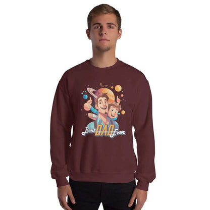 Best DAD EverBest DAD Ever SweatshirtShow off dad pride in the ultra-cozy "Best DAD Ever" Graphic Print Cotton Poly Crewneck Sweatshirt. This warm, pre-shrunk sweater features a bold text graphic celebr[Bal]