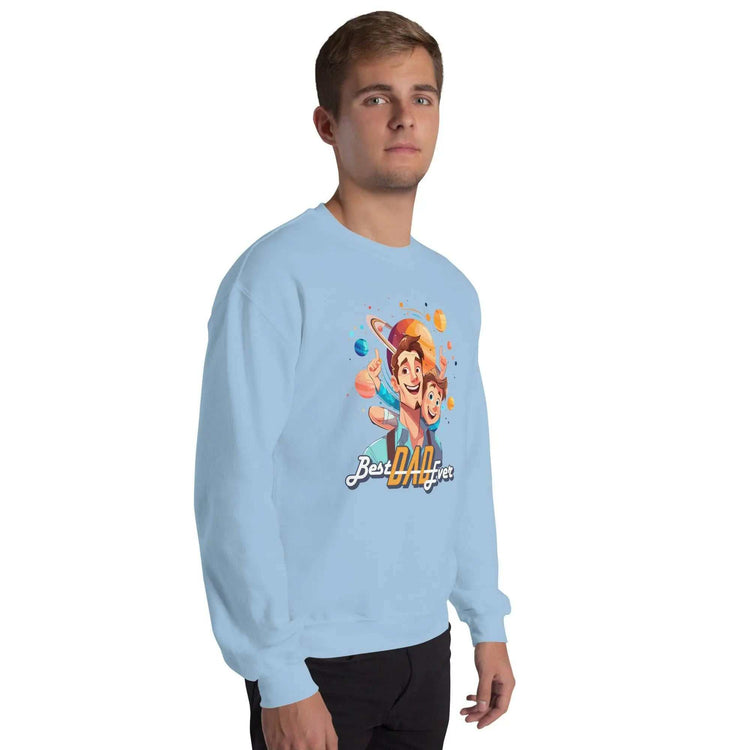 Best DAD EverBest DAD Ever SweatshirtShow off dad pride in the ultra-cozy "Best DAD Ever" Graphic Print Cotton Poly Crewneck Sweatshirt. This warm, pre-shrunk sweater features a bold text graphic celebr[Bal]