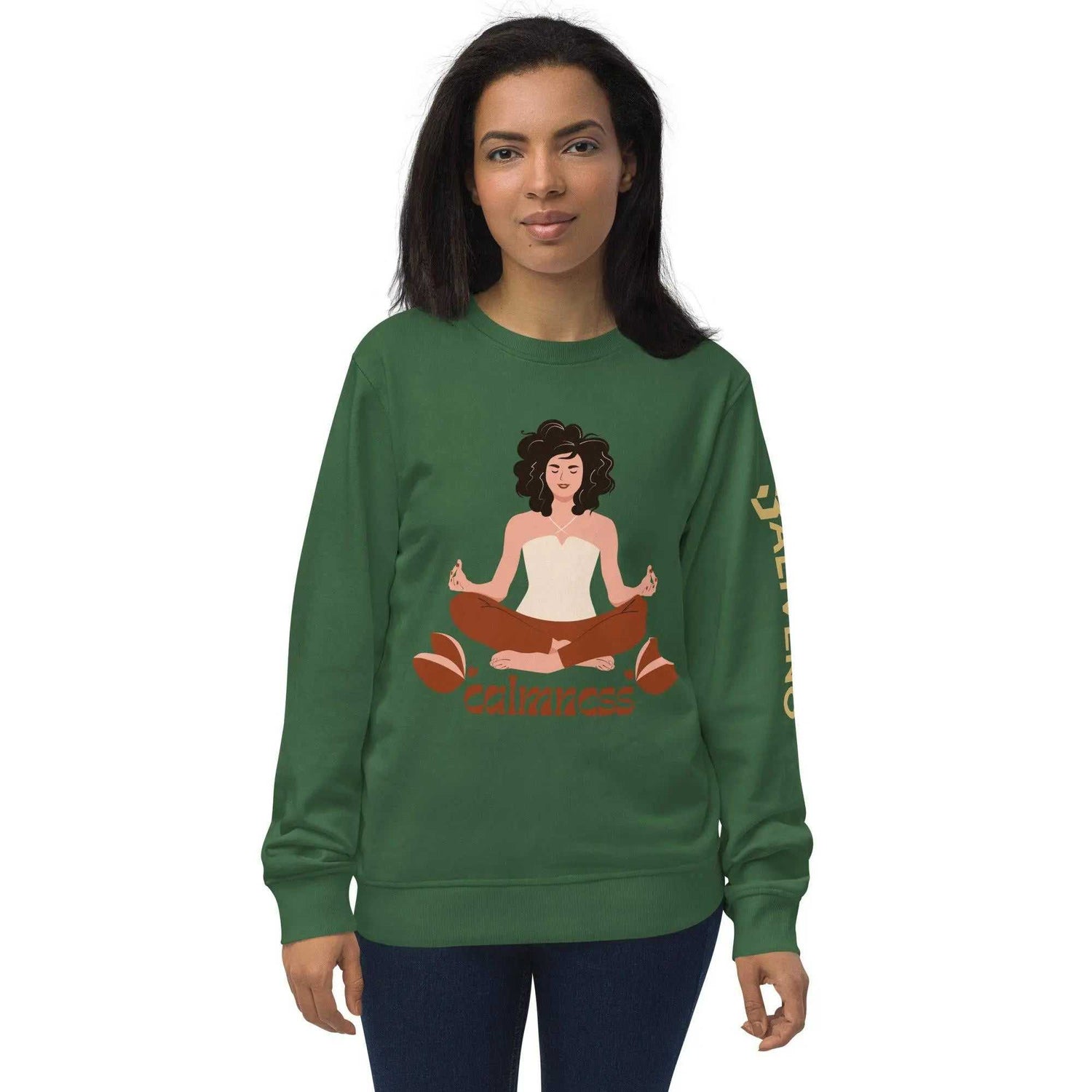 Calmness organicCalmness organic sweatshirtFind your zen in sustainable style with the Calmness Unisex Organic Cotton Recycled Crewneck Sweatshirt. This eco-friendly sweatshirt is crafted from soft organic an[Bal]