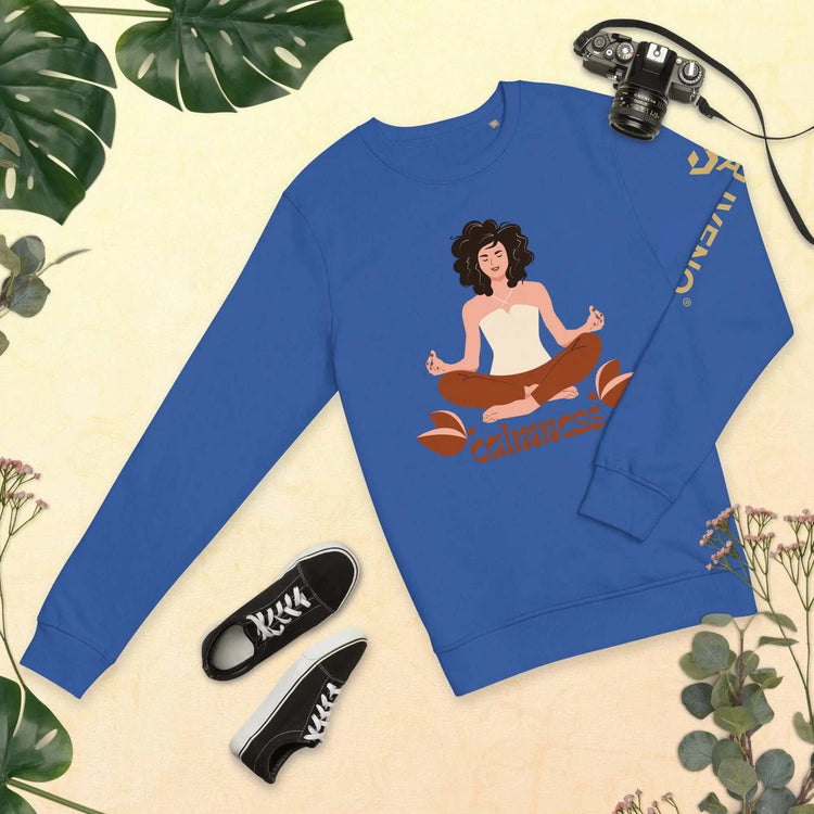 Calmness organicCalmness organic sweatshirtFind your zen in sustainable style with the Calmness Unisex Organic Cotton Recycled Crewneck Sweatshirt. This eco-friendly sweatshirt is crafted from soft organic an[Bal]