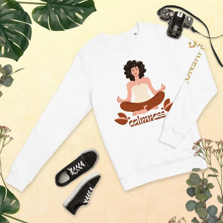 Calmness organicCalmness organic sweatshirtFind your zen in sustainable style with the Calmness Unisex Organic Cotton Recycled Crewneck Sweatshirt. This eco-friendly sweatshirt is crafted from soft organic an[Bal]