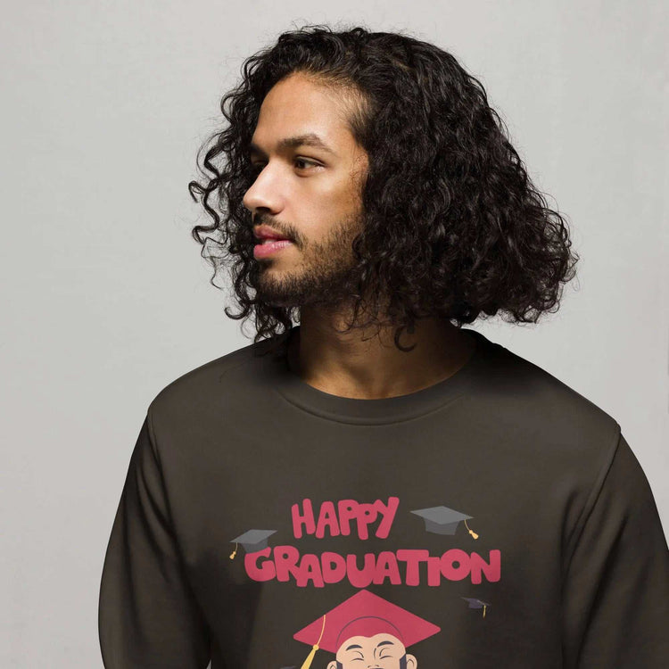 Happy Graduation SweatshirtHappy Graduation SweatshirtCelebrate the milestone of graduation in style with our Happy Graduation Sweatshirt.
Crafted with care from organic and recycled materials, this unisex sweatshirt is[Bal]