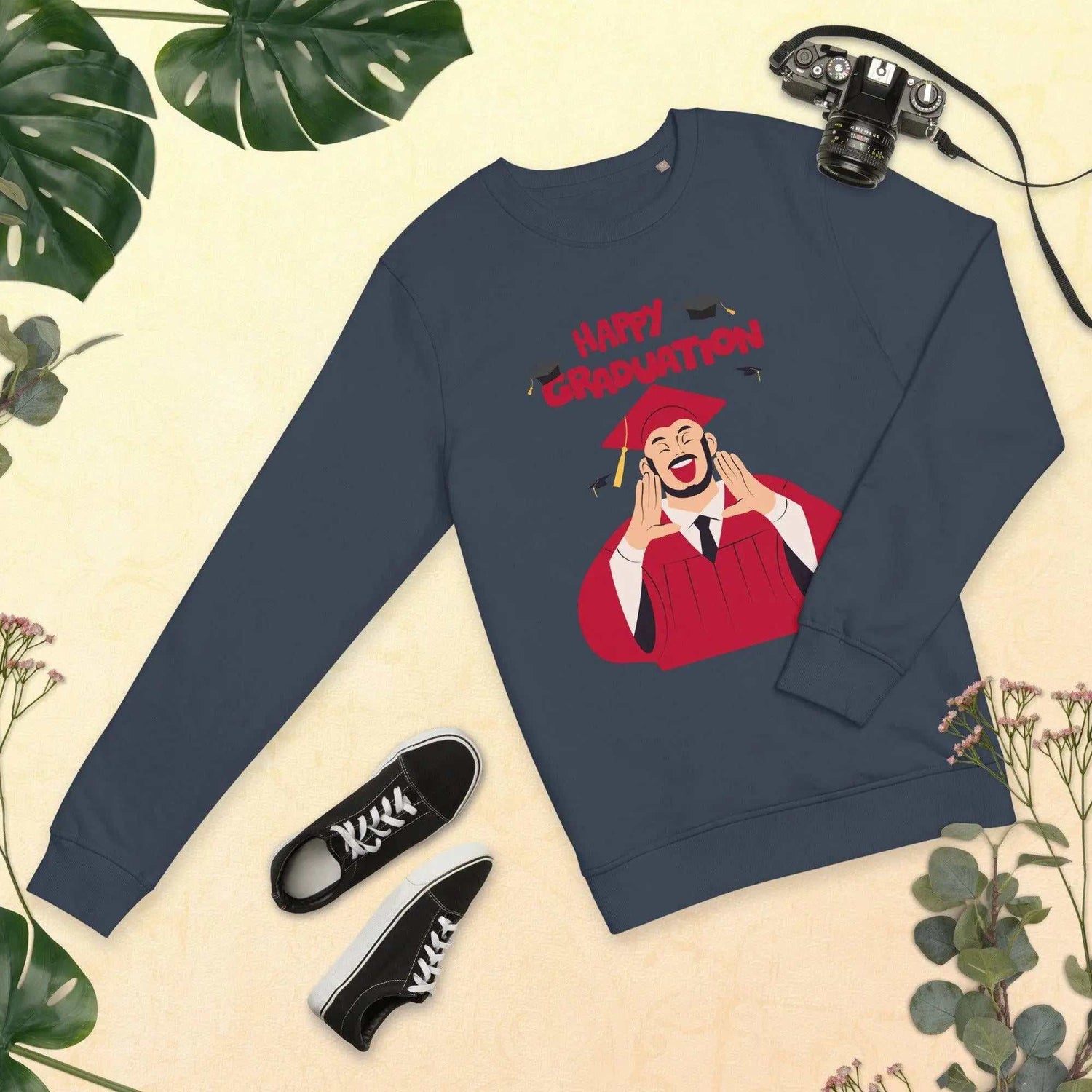 Happy Graduation SweatshirtHappy Graduation SweatshirtCelebrate the milestone of graduation in style with our Happy Graduation Sweatshirt.
Crafted with care from organic and recycled materials, this unisex sweatshirt is[Bal]