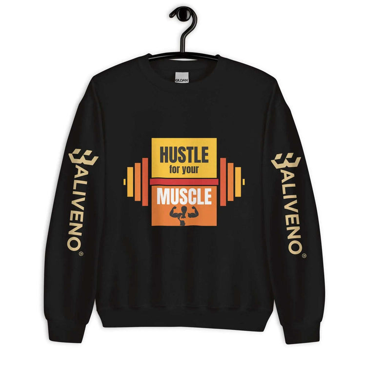 Hustle For Your MuscleHustle For Your Muscle SweatshirtStay warm and stylish during your toughest workouts with our Hustle For Your Muscle Sweatshirt. Crafted to withstand the colder months, this sturdy yet comfortable s[Bal]