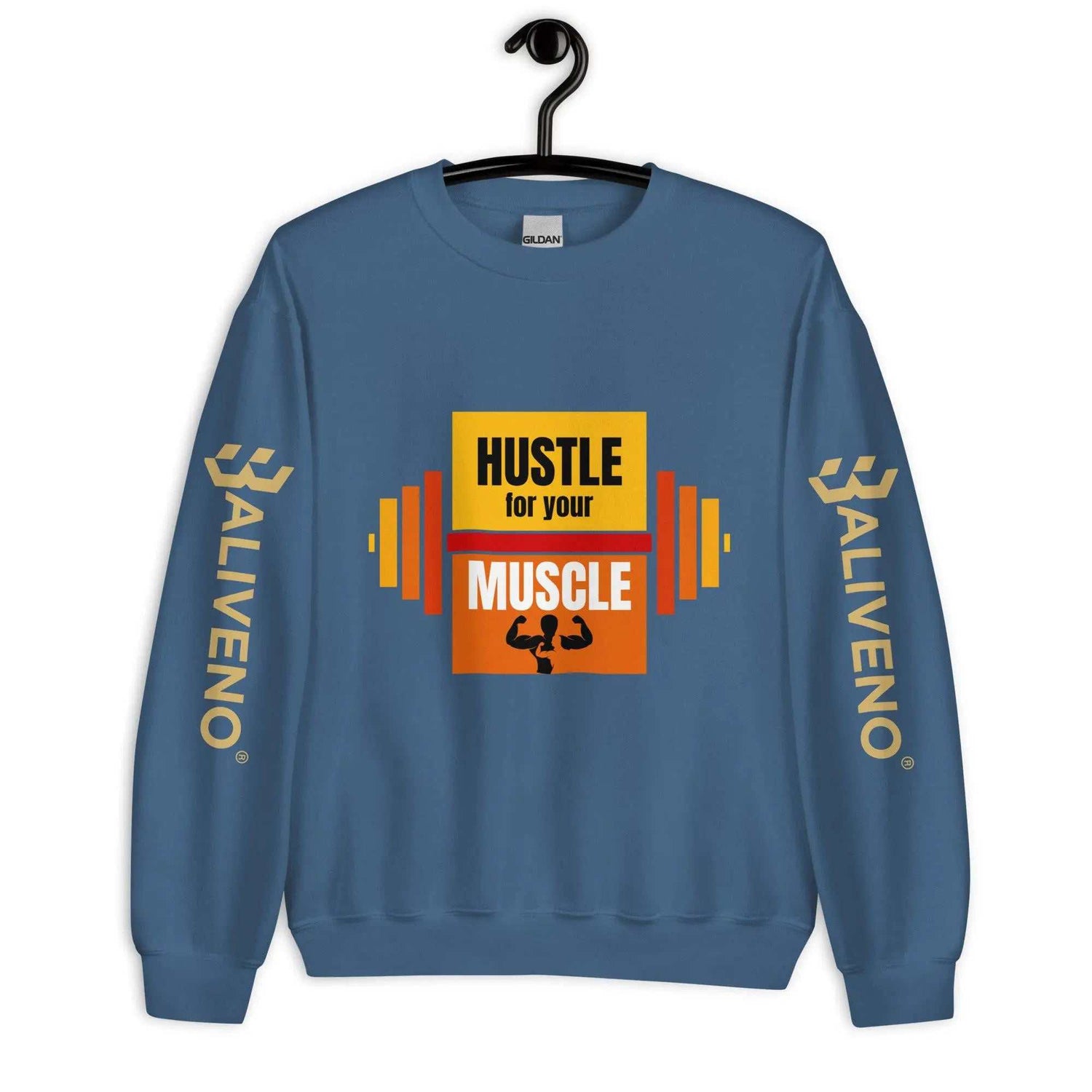 Hustle For Your MuscleHustle For Your Muscle SweatshirtStay warm and stylish during your toughest workouts with our Hustle For Your Muscle Sweatshirt. Crafted to withstand the colder months, this sturdy yet comfortable s[Bal]