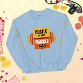 Hustle For Your MuscleHustle For Your Muscle SweatshirtStay warm and stylish during your toughest workouts with our Hustle For Your Muscle Sweatshirt. Crafted to withstand the colder months, this sturdy yet comfortable s[Bal]