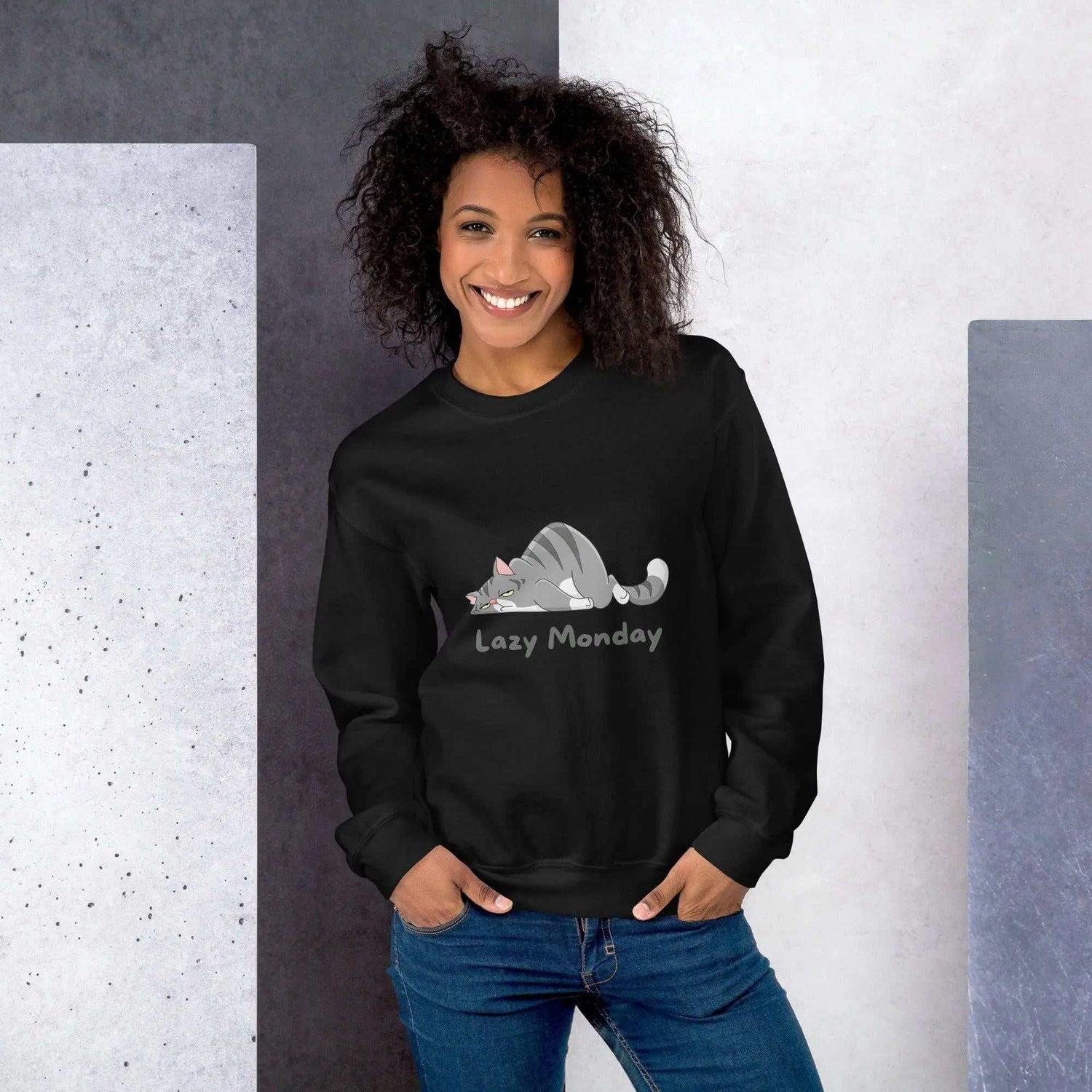 Lazy Monday SweatshirtLazy Monday SweatshirtEmbrace the comfort and warmth of our Lazy Monday Sweatshirt, the perfect companion for those cozy, relaxed days. Crafted to keep you snug and stylish during the col[Bal]