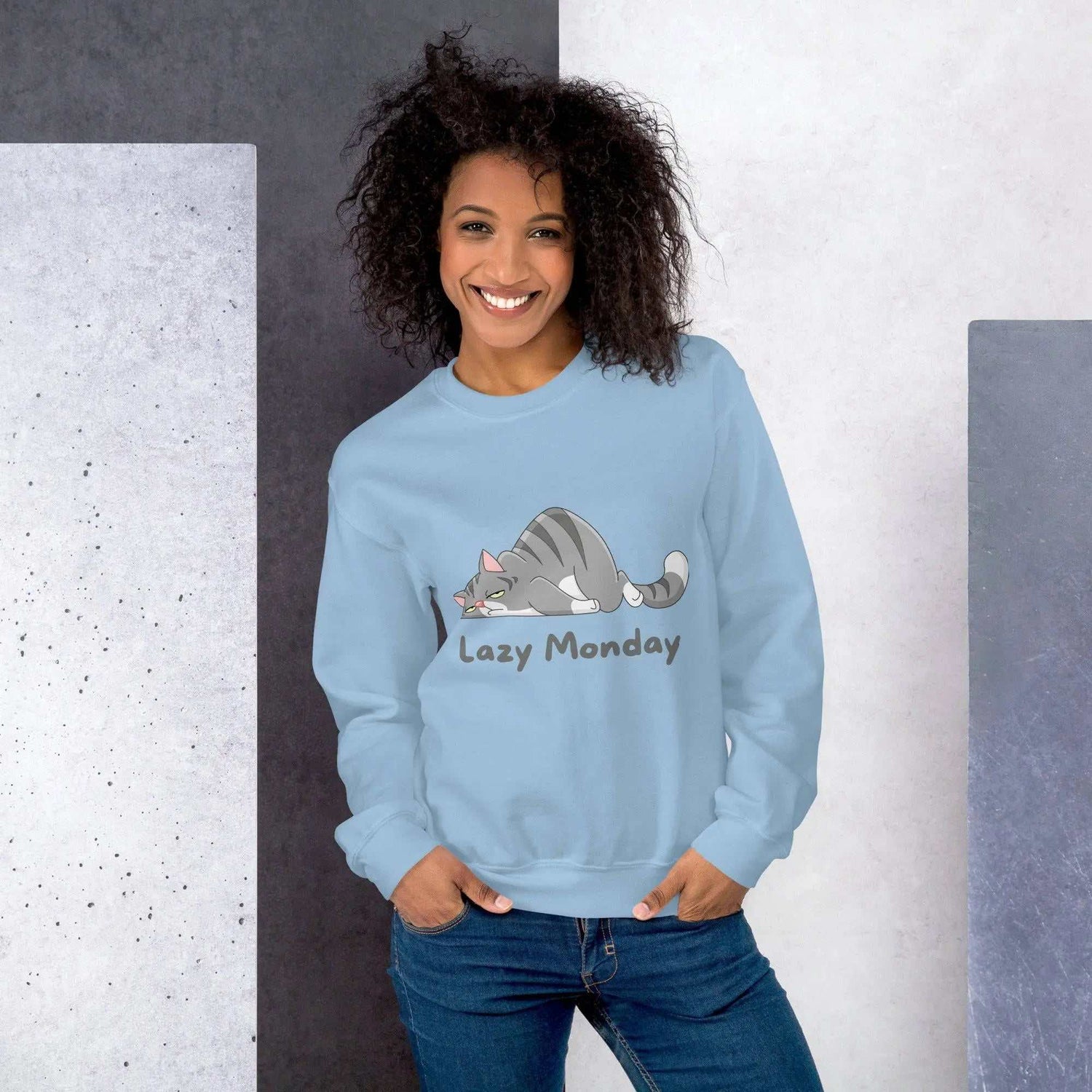 Lazy Monday SweatshirtLazy Monday SweatshirtEmbrace the comfort and warmth of our Lazy Monday Sweatshirt, the perfect companion for those cozy, relaxed days. Crafted to keep you snug and stylish during the col[Bal]