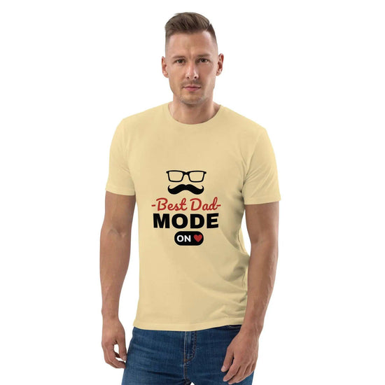 Best Dad Mode OnBest Dad Mode On T-ShirtCelebrate fatherhood in eco-friendly comfort with the "Best Dad Mode On" Graphic Organic Cotton Crewneck T-Shirt. This soft 100% organic ring-spun cotton tee feature[Bal]