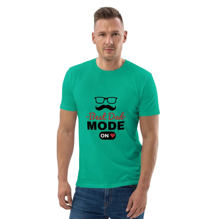 Best Dad ModeBest Dad Mode On T-ShirtCelebrate fatherhood in eco-friendly comfort with the "Best Dad Mode On" Graphic Organic Cotton Crewneck T-Shirt. This soft 100% organic ring-spun cotton tee feature[Bal]