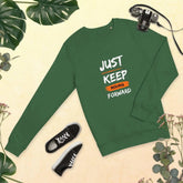 Just Keep MovingJust Keep Moving Forward SweatshirtEmbrace sustainability without compromising style with our Just Keep Moving Forward Sweatshirt, crafted from organic and recycled materials for an eco-friendly essen[Bal]