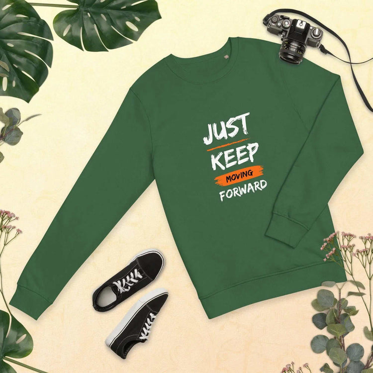 Just Keep MovingJust Keep Moving Forward SweatshirtEmbrace sustainability without compromising style with our Just Keep Moving Forward Sweatshirt, crafted from organic and recycled materials for an eco-friendly essen[Bal]