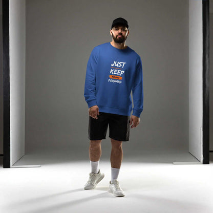 Just Keep Moving ForwardJust Keep Moving Forward SweatshirtEmbrace sustainability without compromising style with our Just Keep Moving Forward Sweatshirt, crafted from organic and recycled materials for an eco-friendly essen[Bal]