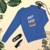 Just Keep Moving ForwardJust Keep Moving Forward SweatshirtEmbrace sustainability without compromising style with our Just Keep Moving Forward Sweatshirt, crafted from organic and recycled materials for an eco-friendly essen[Bal]