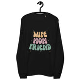 Wife Mom FriendWife Mom Friend SweatshirtIntroducing the Wife Mom Friend Sweatshirt, a cozy essential crafted from a blend of organic and recycled materials. This sweatshirt boasts a soft and inviting feel,[Bal]