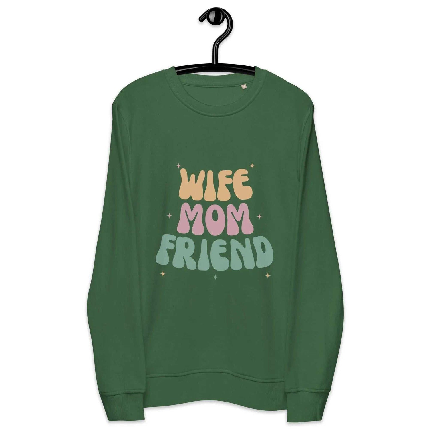 Wife Mom FriendWife Mom Friend SweatshirtIntroducing the Wife Mom Friend Sweatshirt, a cozy essential crafted from a blend of organic and recycled materials. This sweatshirt boasts a soft and inviting feel,[Bal]