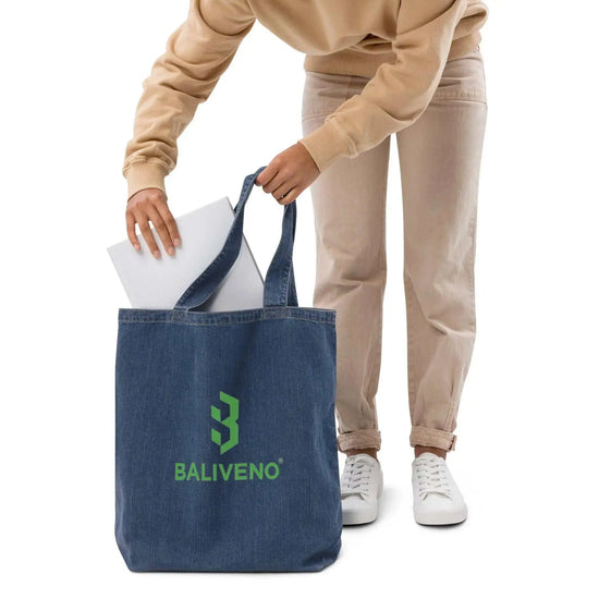 Organic Denim Tote BagOrganic denim tote bagIntroducing our Organic Denim Tote Bag, the perfect blend of style, sustainability, and functionality. Crafted from premium organic denim, this spacious tote bag is [Bal]