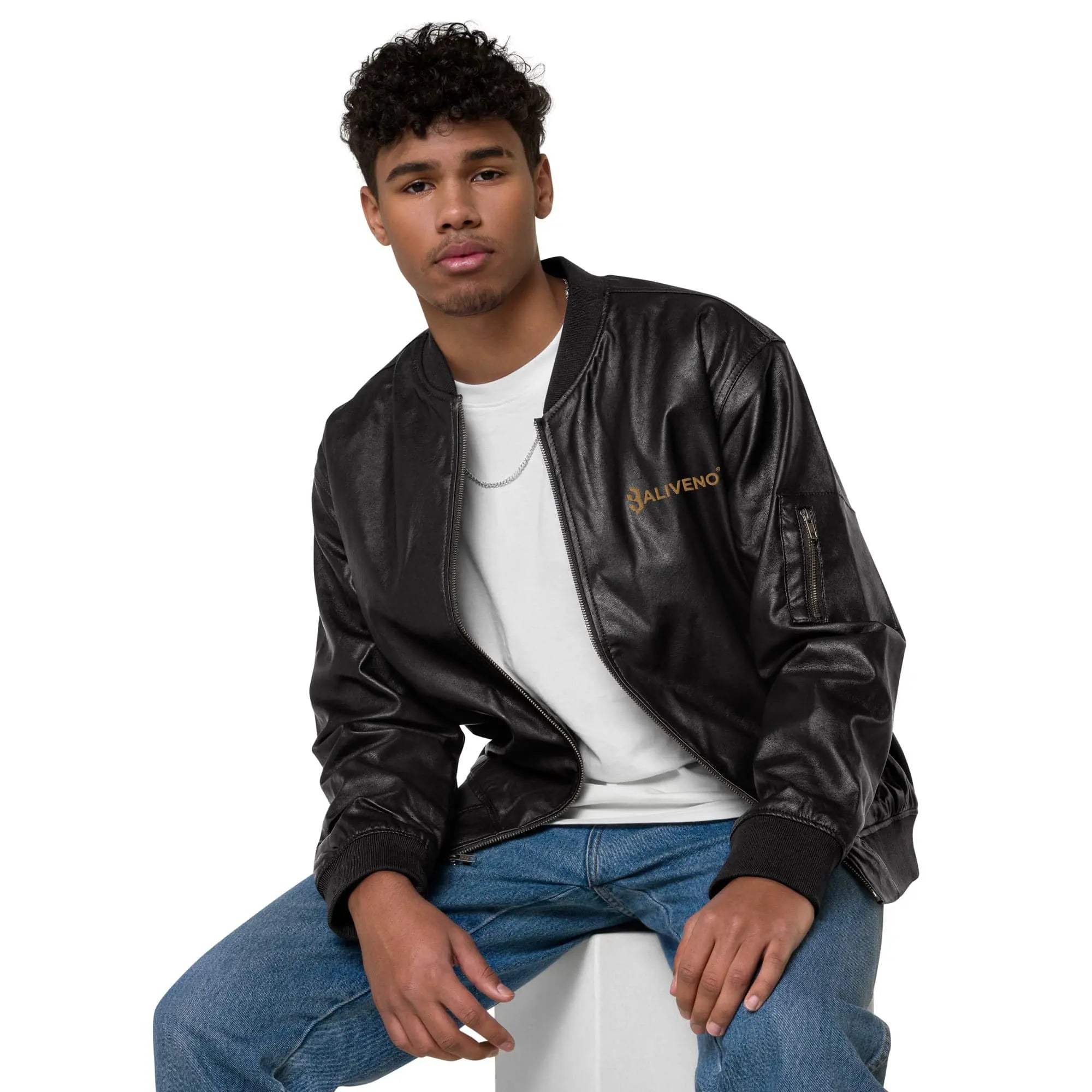 Baliveno Leather Bomber Jacket - BALIVENO