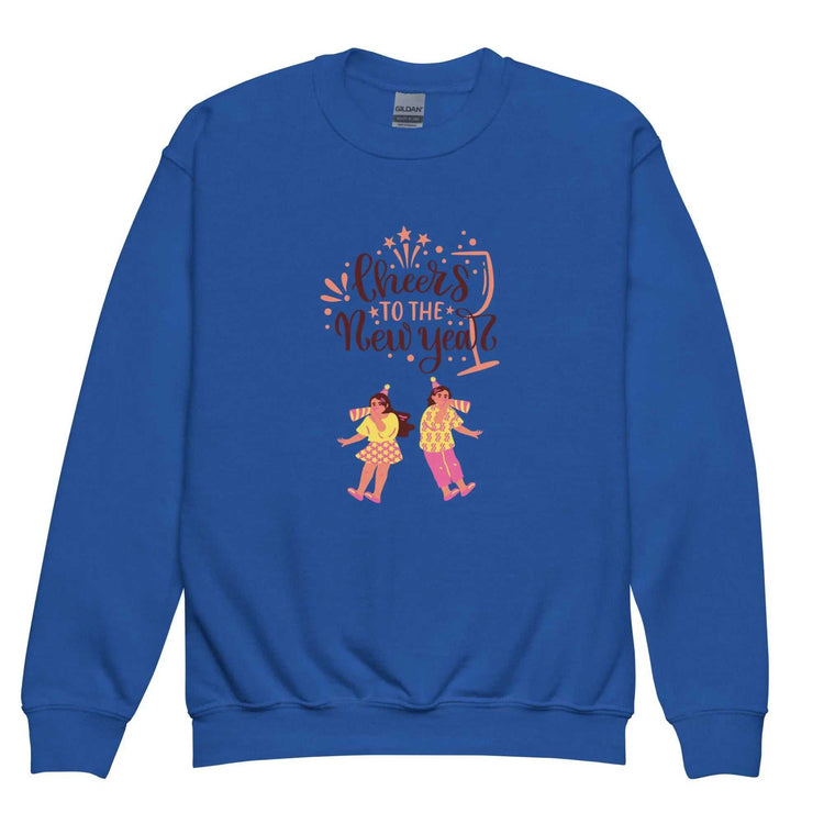 Cheers To The New YearCheers To The New Year Youth sweatshirtGet kids excited to ring in the new year with the cozy "Cheers To The New Year" Graphic Print Youth Fleece Crewneck Sweatshirt! This festive printed pullover feature[Bal]
