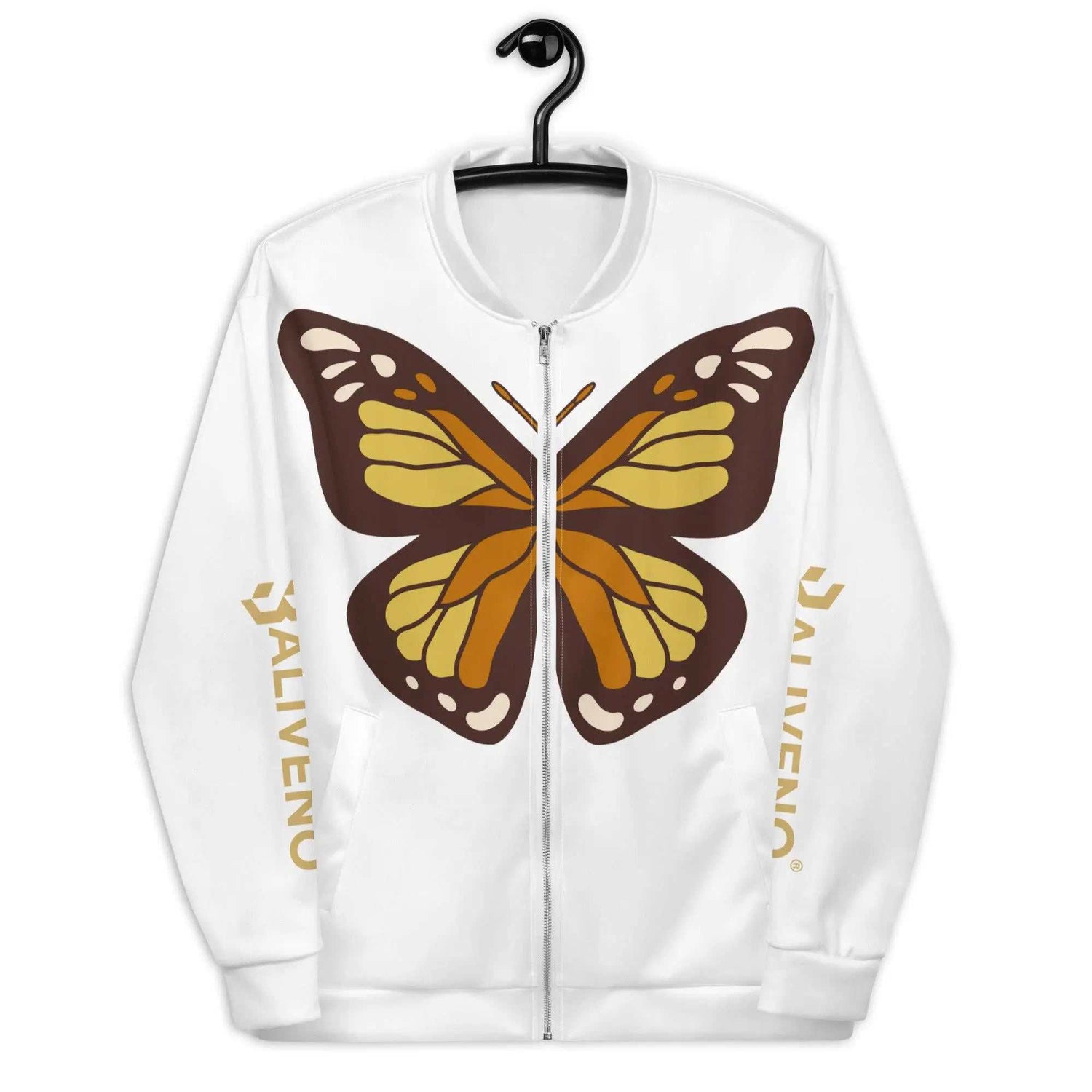 Life Is LikeLife Is Like Butterfly Bomber JacketElevate your style game with our vibrant Life Is Like Butterfly Bomber Jacket, designed to add a splash of color and personality to your wardrobe. Whether you wear i[Bal]