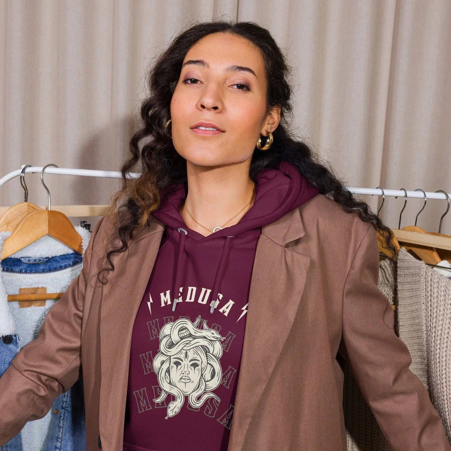 Medusa Baliveno HoodieMedusa Baliveno HoodieEmbrace style without sacrificing comfort with our Medusa Baliveno Hoodie. Crafted for those who appreciate both fashion and coziness, this super-soft unisex eco rag[Bal]