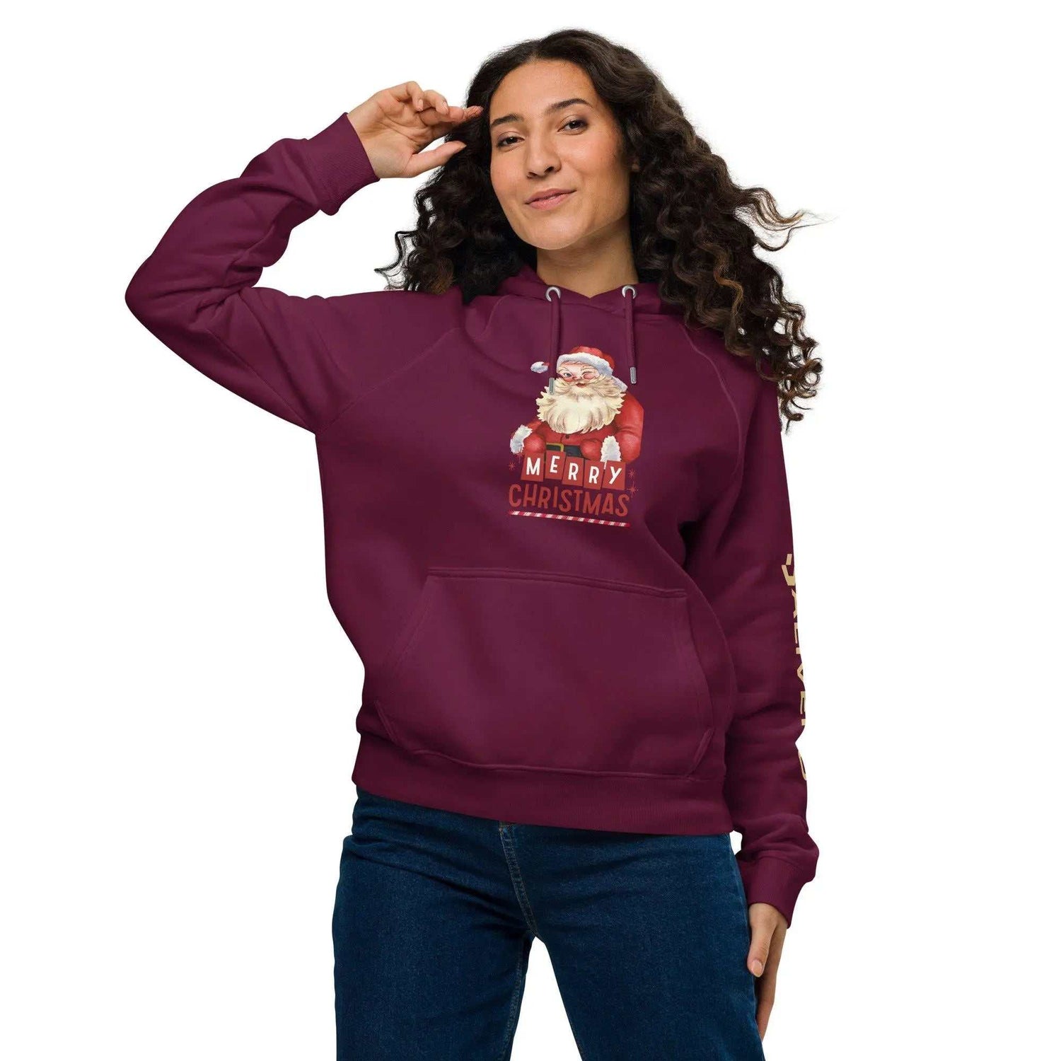 Merry Christmas raglanMerry Christmas raglan hoodieEmbrace the festive spirit with our Merry Christmas Raglan Hoodie, where style meets comfort effortlessly. This super-soft unisex eco raglan hoodie is the perfect ad[Bal]