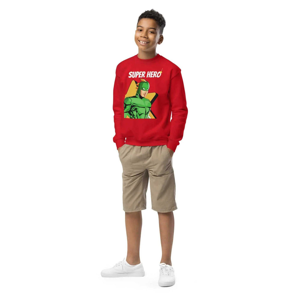 Super Hero YouthSuper Hero Youth sweatshirtUnleash your young hero's inner strength with our Super Hero Youth Sweatshirt! Crafted for comfort and style, this crewneck sweatshirt is the ultimate companion for [Bal]