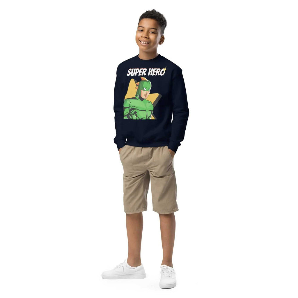 Super Hero YouthSuper Hero Youth sweatshirtUnleash your young hero's inner strength with our Super Hero Youth Sweatshirt! Crafted for comfort and style, this crewneck sweatshirt is the ultimate companion for [Bal]
