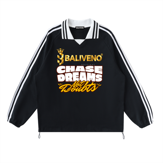 BALIVENO Striped Lapel-Collar Sweatshirt — Studio 01