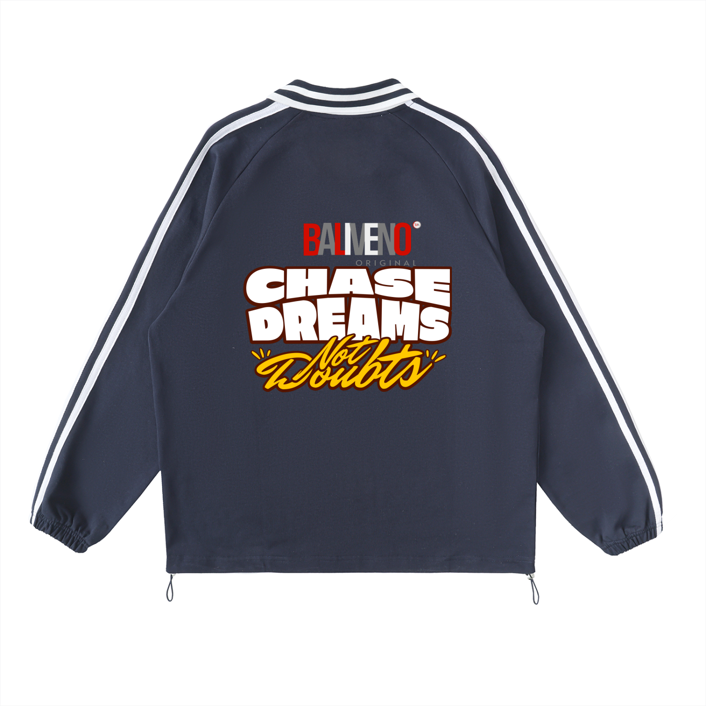 Contrast Striped Lapel Collar Sweatshirt