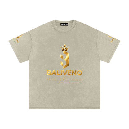 Baliveno Black Unisex Acid Wash Oversize T-Shirt - 250 GSM