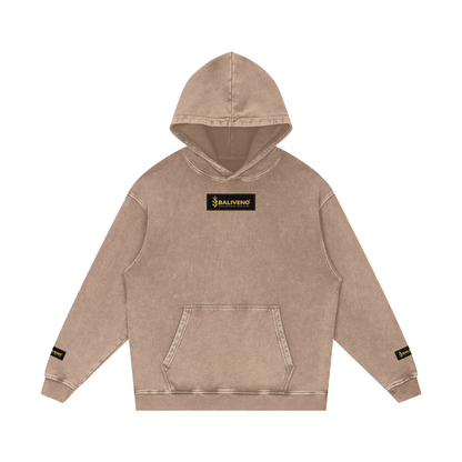 Snow Washed Loose Cotton Hoodie
