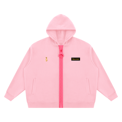 Baliveno Oversized Fleece Chunky-Zip Hoodie