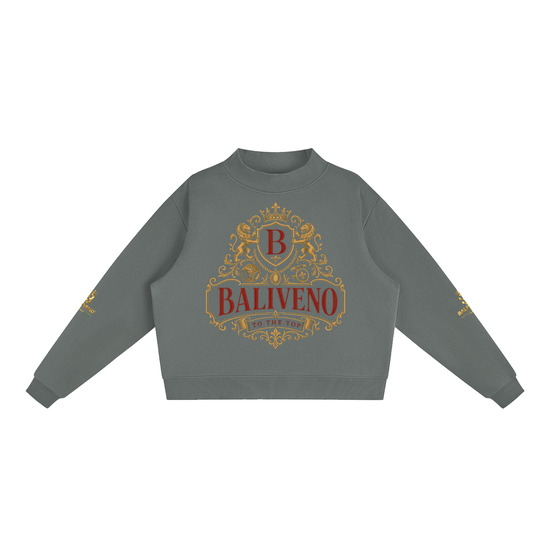 Baliveno Premium Essential Fleece Mock-Neck Crew Sweatshirt
