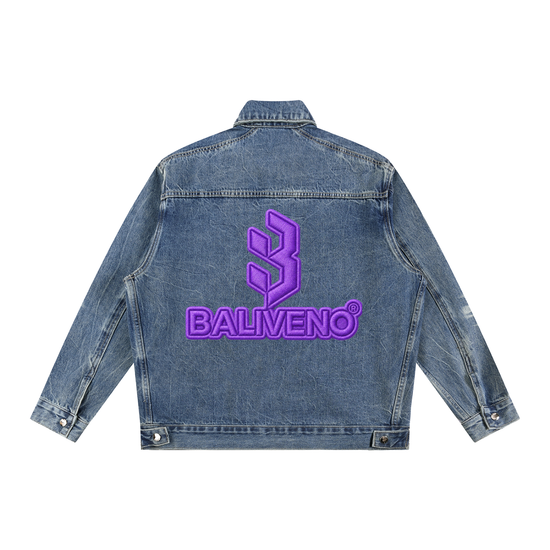 BALIVENO Vintage-Wash Zip-Up Denim Jacket — Studio 01