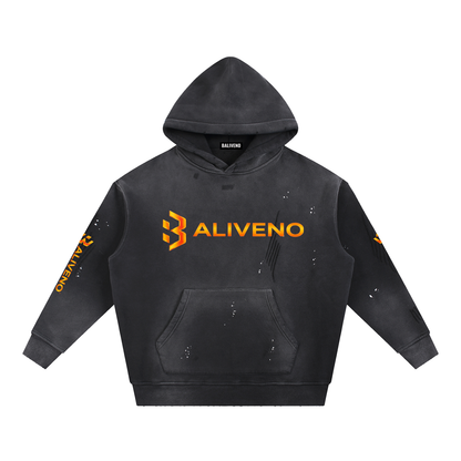 Baliveno Vintage Washed Frayed Fleece Hoodie