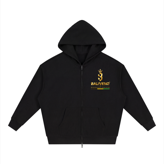 Baliveno Loose Solid Full Zip Hoodie
