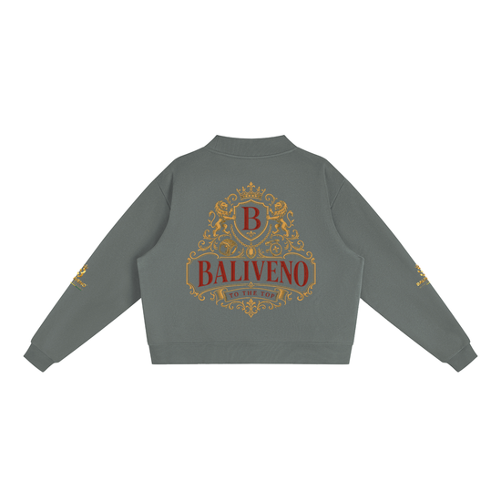 Baliveno Premium Essential Fleece Mock-Neck Crew Sweatshirt
