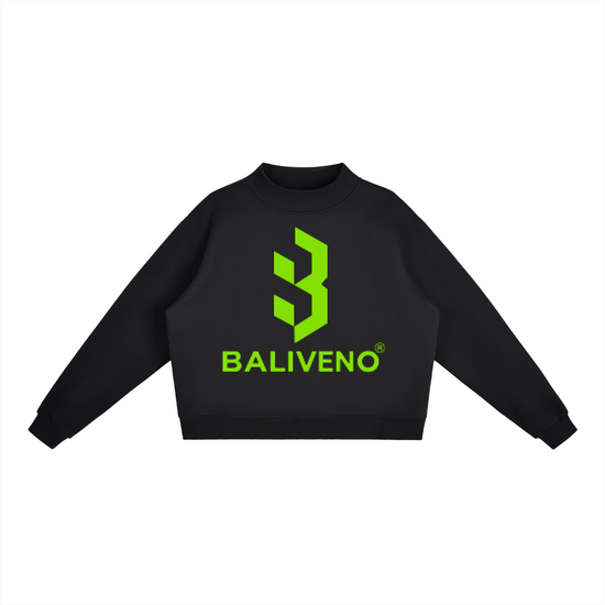 Baliveno Essential Fleece Mock Neck Crew Sweatshirt For Women