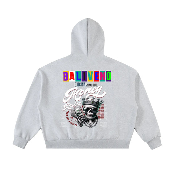 Baliveno Fleeced Full-Zip Boxy Hoodie