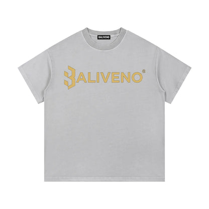 BALIVENO Vintage Wash Cotton T-Shirt in light gray, perfect for casual wear and outdoor activities. 💖👕 