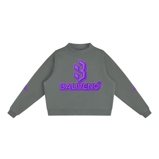 Baliveno Essential Fleece Mock-Neck Crew Sweatshirt