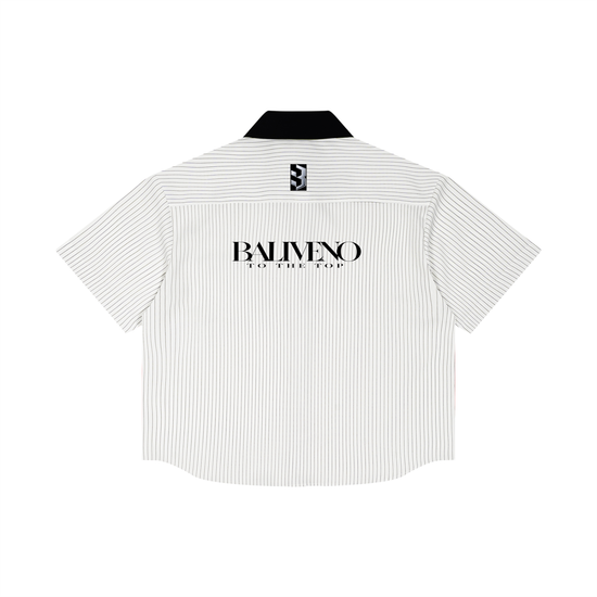 Baliveno Minimalist Unisex Striped Boxy Contrast Collar Shirt