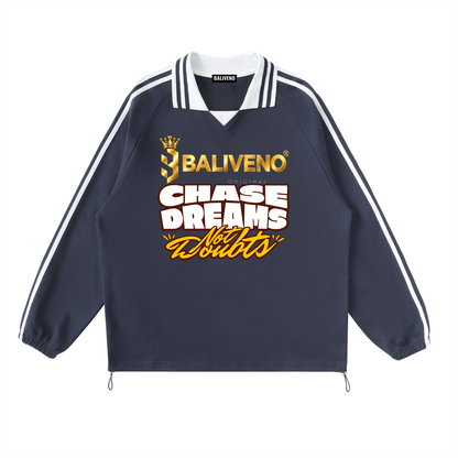 BALIVENO Striped Lapel-Collar Sweatshirt — Studio 01