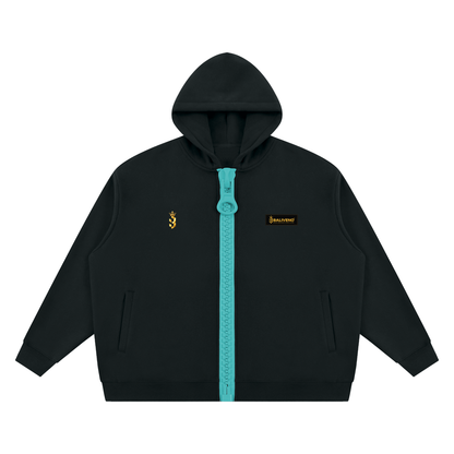 Baliveno Oversized Fleece Chunky-Zip Hoodie