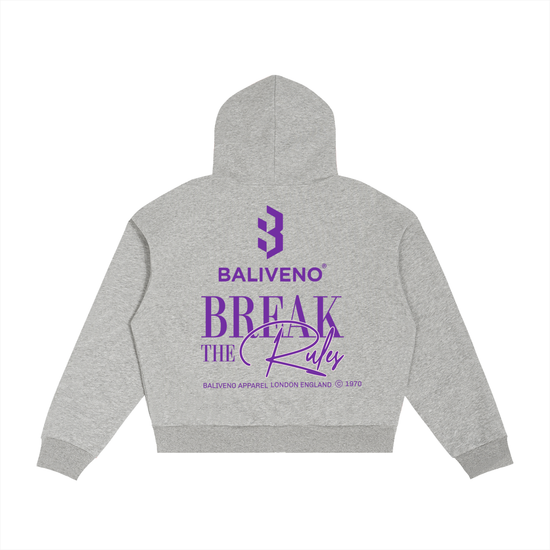 Contrast Plaid Boxy Zip Hoodie