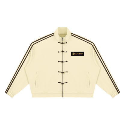 Baliveno Minimalist Boxy Stand Collar Full Zip Jacket