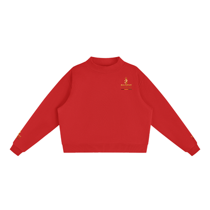Baliveno Luxury Essential Fleece Mock-Neck Crew Sweatshirt