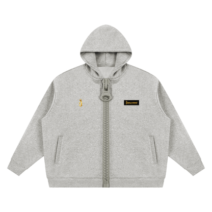 Baliveno Oversized Fleece Chunky-Zip Hoodie